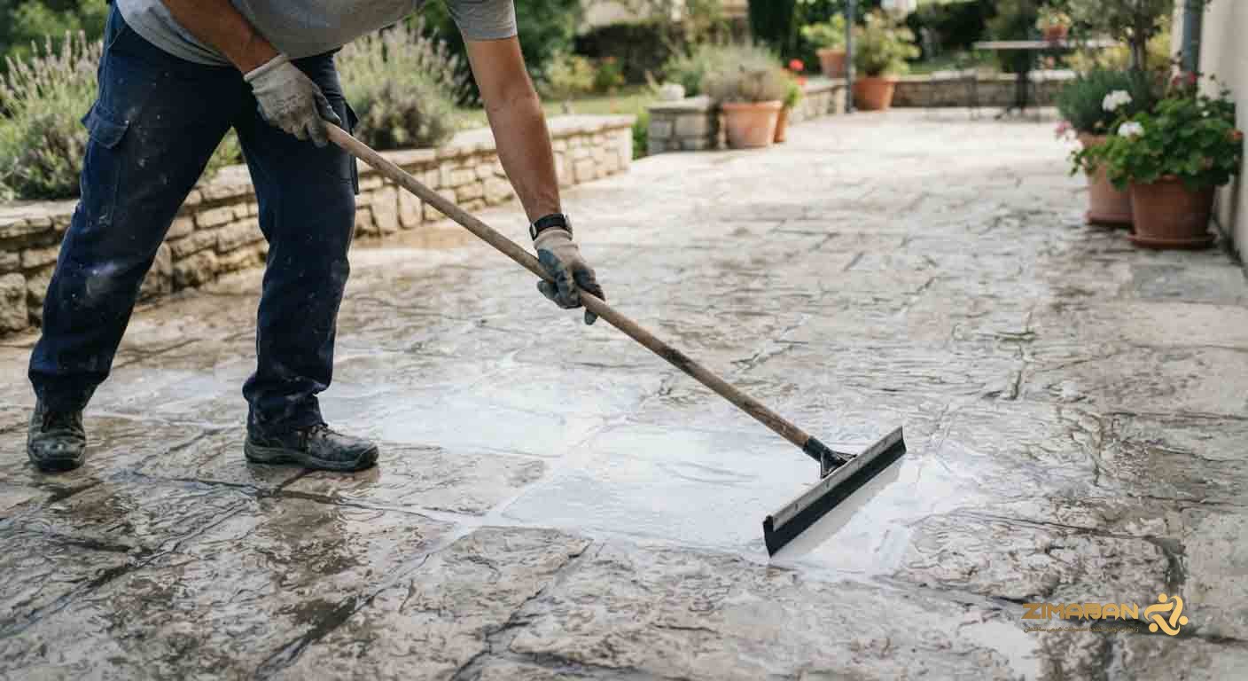 آب‌بندی تراس مسکونی با استفاده از نانو عایق رطوبتی زیمابان برای جلوگیری از نشت آب